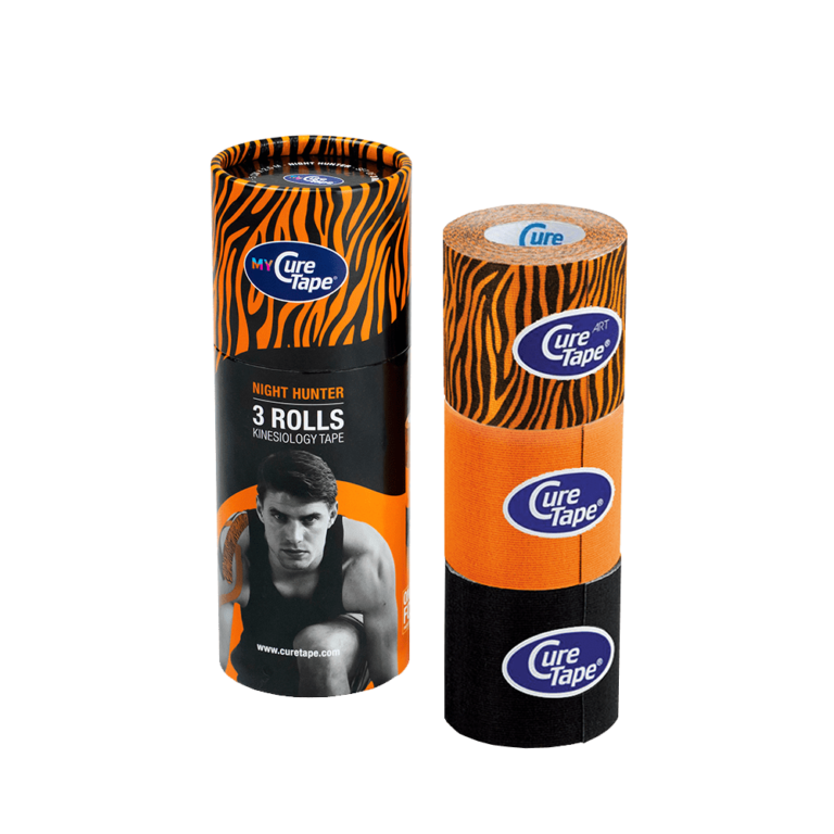 curetape-mycuretape-cylinder-kinesiology-tape-product-art-tiger-orange,-classic-orange,-and-black-5cm-x-2